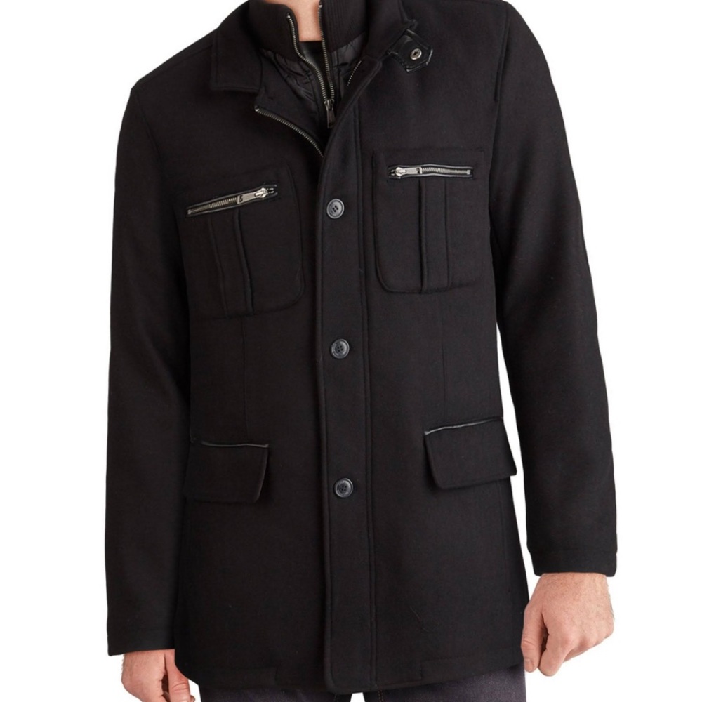 Cole Haan Signature Wool Heavyweight Gray Coat Gem